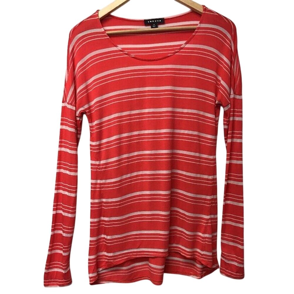 Trouve Top Womens XS Orange White